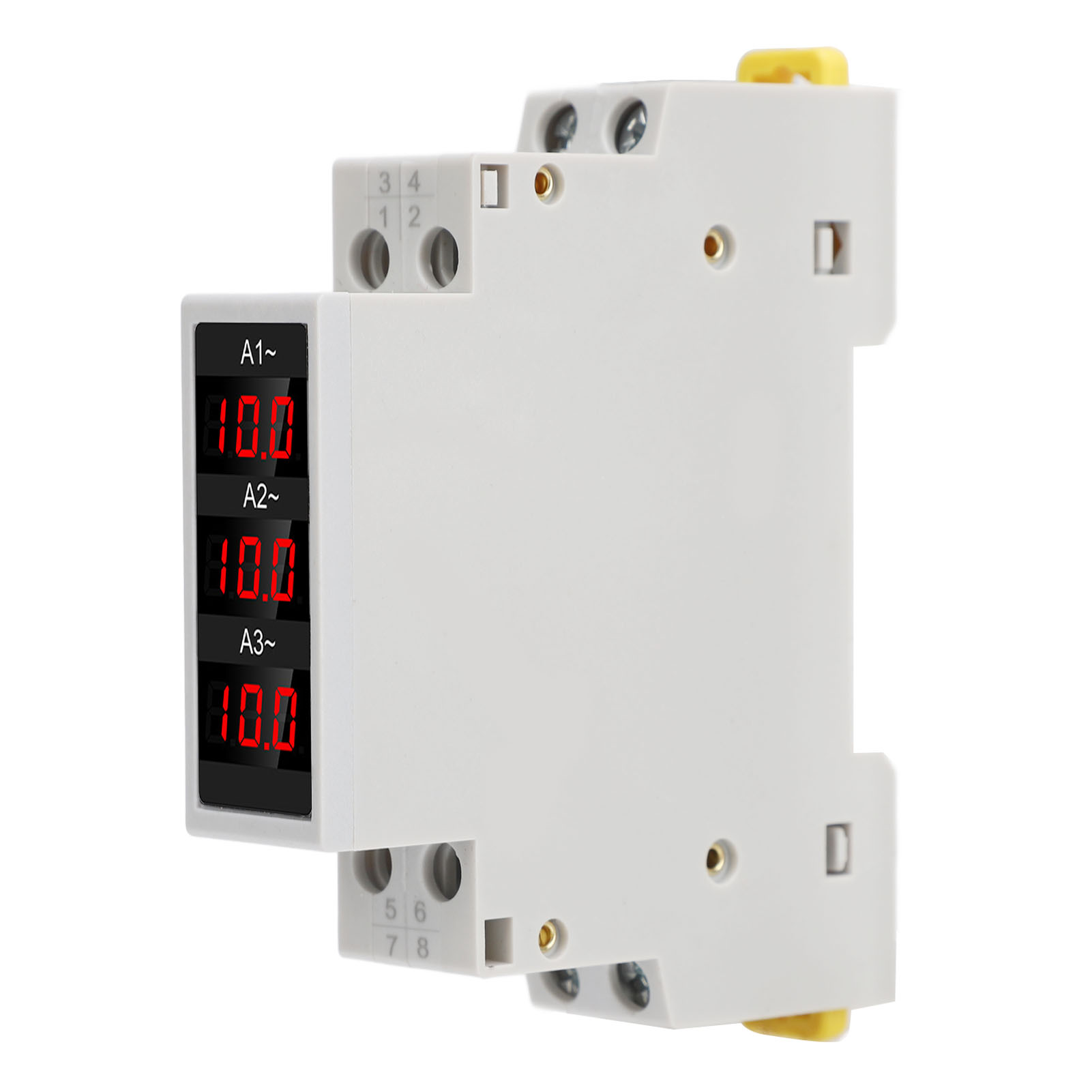 3 Phase DIN Rail Ammeter LED Digital Display High Accuracy Amp Meter with 3 Sensors AC80-500V 1-100A Din Rail Mount. 
