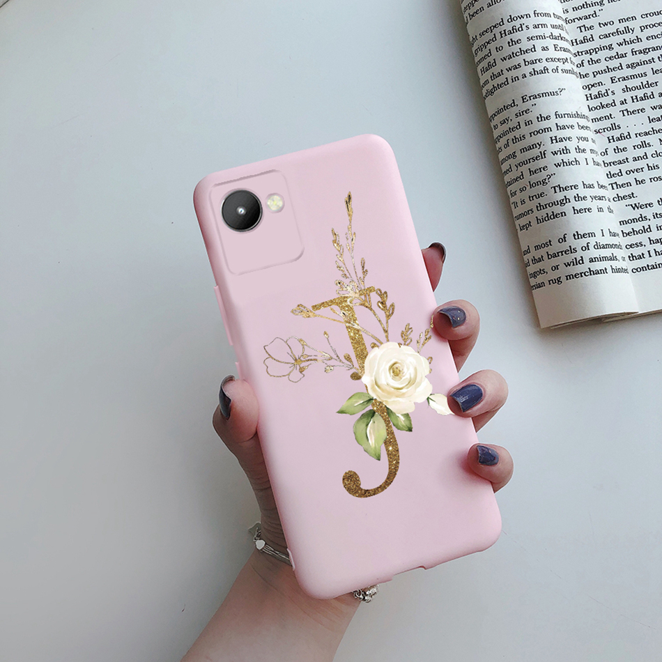 Flower Alphabet Letters Silicone Shockproof Coque For Realme C30 Realmi C 30 30C Case Protect Funda On Realmec30 4G RMX3581 6.6. 