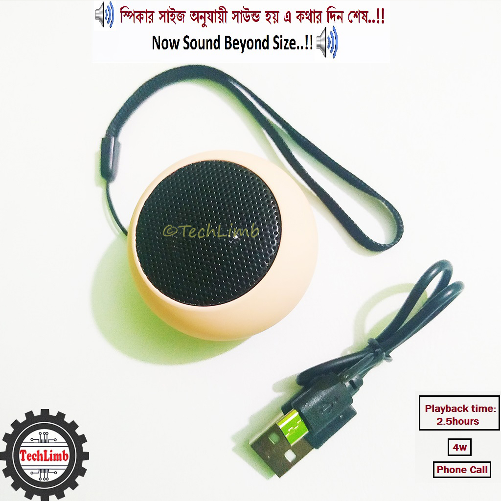 🔊 Bluetooth Speaker Small Size with Powerful Stereo Sound 🎶 450mAh Battery Backup | Compact & Portable Design | TechLimb. 
