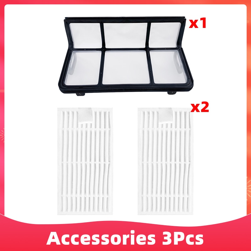 Primary Filter Side Brush Mop Rag Magic Tape Hepa Filter For Chuwi ilife V55 Pro Robot Vacuum Cleaner Replacement Spare Parts-Set 15. 
