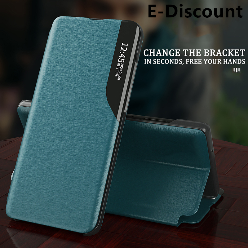 For Samsung Galaxy M53 5G Back Cover Clear Window View Smart Transparent PU Leather Stand Holder Phone case For Samsung M53 5G Flip Back Case. 