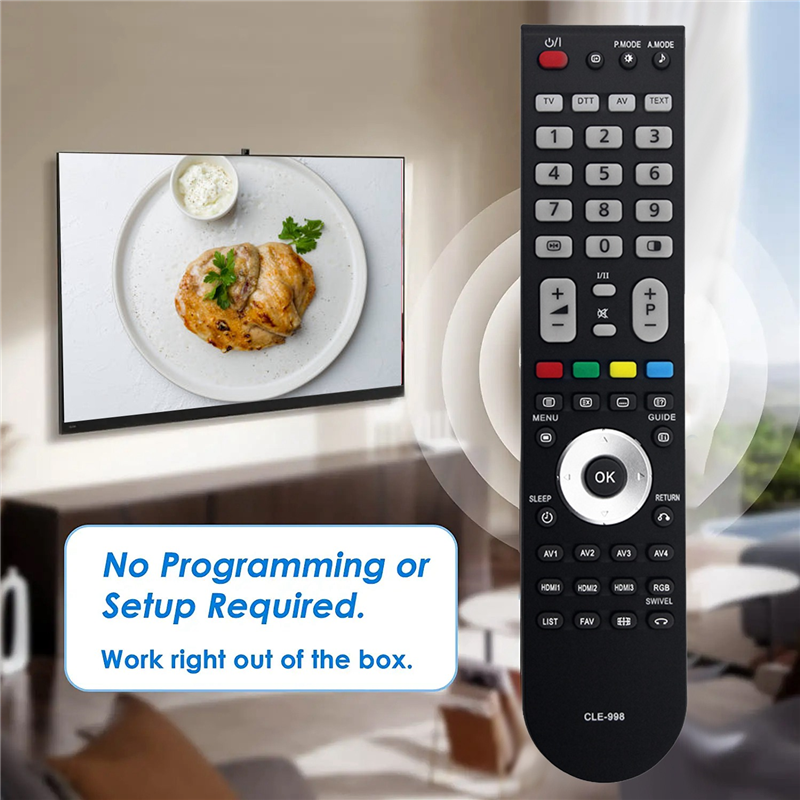 Replace Accessories Component Parts CLE-998 Remote for TV CLE-999 CLE-993 CLE-994 CLE-984 L26H01AU L32H01AU L26A01A L32A01A L37A01A. 