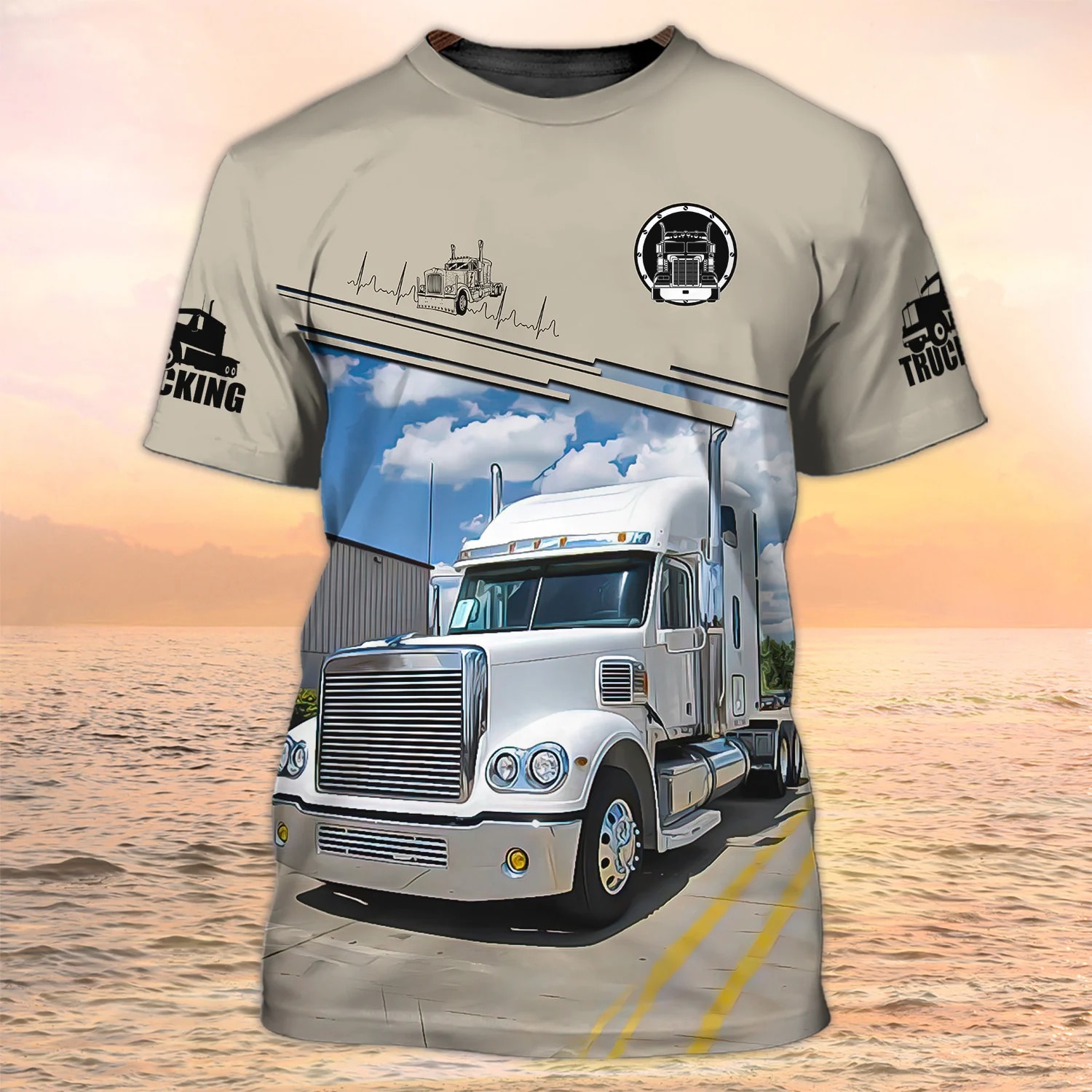 Trucker Shirt Men's T-shirt 3D Truck Print Uniform Short Sleeve Tops 2023 New Harajuku Clothing Summer O Neck Oversized Pullover. 