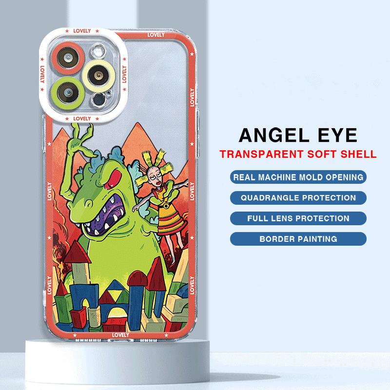 Movie R-Rugrats Reptar Phone Case for iPhone 11 Pro XS X XR 8 Plus 12 Mini 7 6S SE 11 Pro 14 Pro Max 13 14 15 Pro Max 13 Cover. 