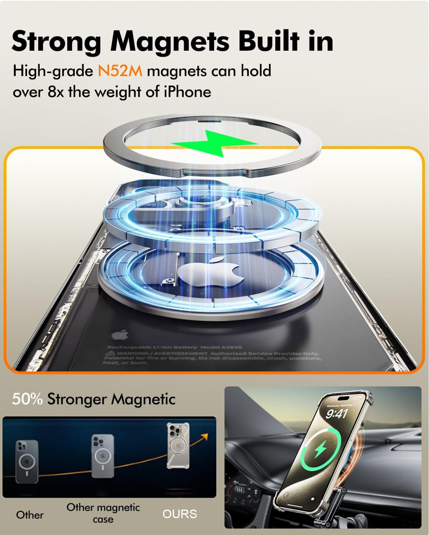 Metal Magnetic Case for iPhone 15 Pro Max 14 13 Z Shape Frameless Design 360° Rotation Kickstand. 