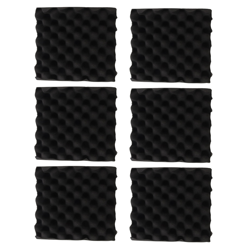6pcs 25X25X5CM Sound Insulation Foam Egg Crate Studio Acoustic Foam Sound Insulation Treatment Egg Profile Wedge