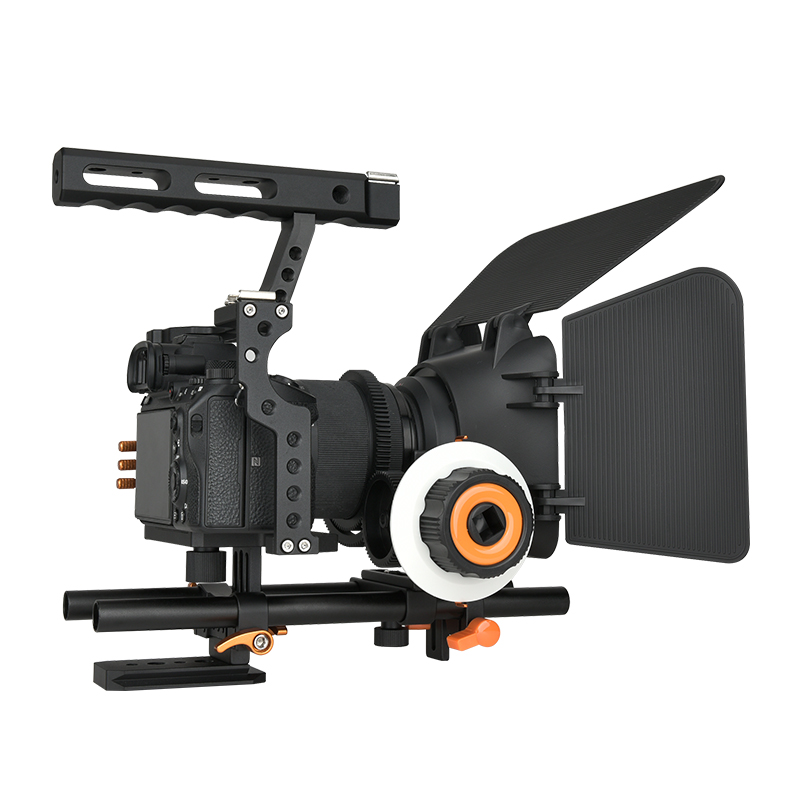 YELANGU Camera Cage Rig Kit for Sony A7S A7 A7R A72 A7RII A7SII A6000 A6500 A6300 with Dual Cold Shoe Mounts 1/4 Inch Threads. 