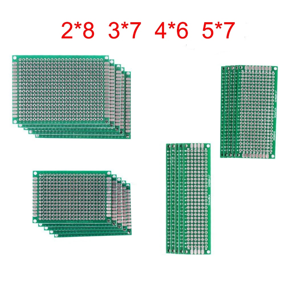 【3C VictoryEagle】20pcs/lot 5x7 4x6 2x8cm Side Prototype Universal Printed Circuit PCB Board Protoboard