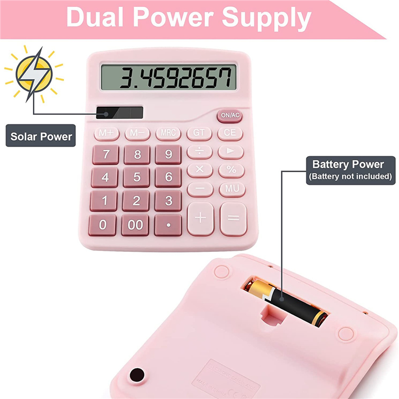 8 Pieces 12-Digit Calculator, Solar Basic Desktop Calculator Large - View #2