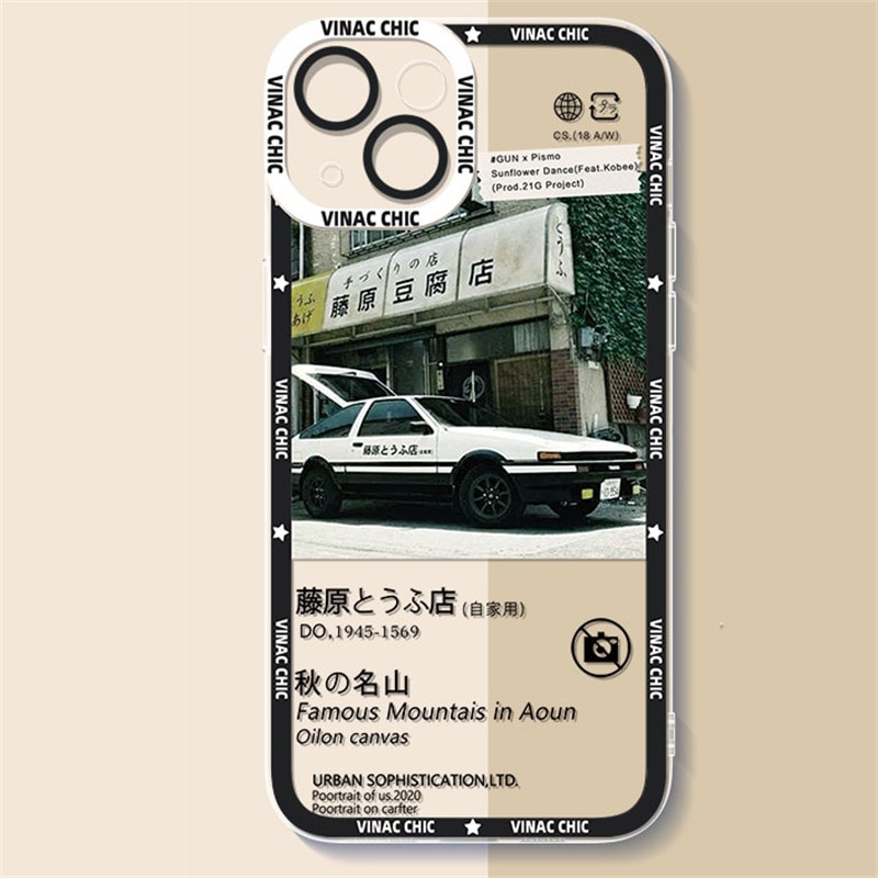 Anime Initial D Soft Case for Xiaomi Redmi Note 12 4G 5G Turbo 11 Pro Plus 12S 11S 10S 9S 10 8 7 6 9 10C K60 K60E Cover. 