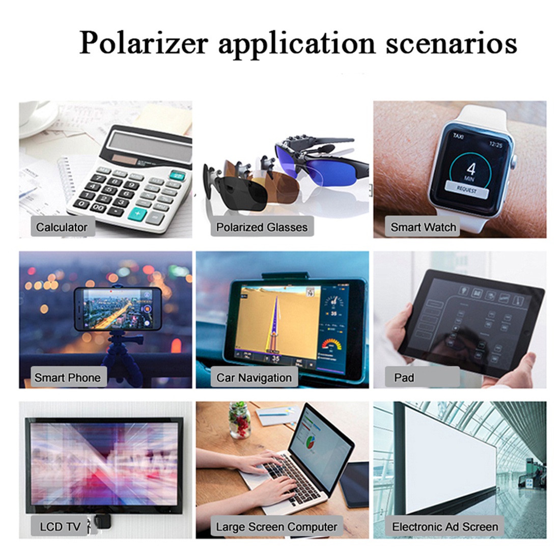 Linear Polarizer Film LCD/LED Polarized Filter Polarizing Film Sheet for Polarization Photograph 5PCS (No Adhesive). 