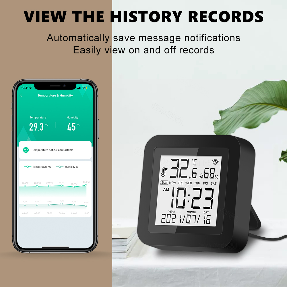 ROVF Tuya Smart Wifi IR Remote Control Universal Temperature Humidity Sensor Work for Alexa Google Home Smart Life. 