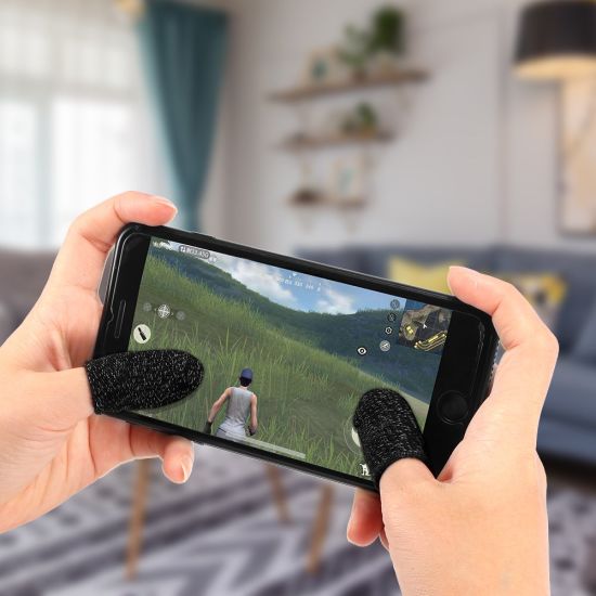 PUBG Mobile Gaming 1 Pair Breathable Mobile Finger Sleeve Press Trigger Game Controller Sweatproof Gloves. 