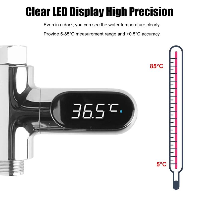 Hot Tub Water Temperature Monitor Electricity Home LED Display Shower Faucets Water Thermometer Bathing Temperature Meter. 