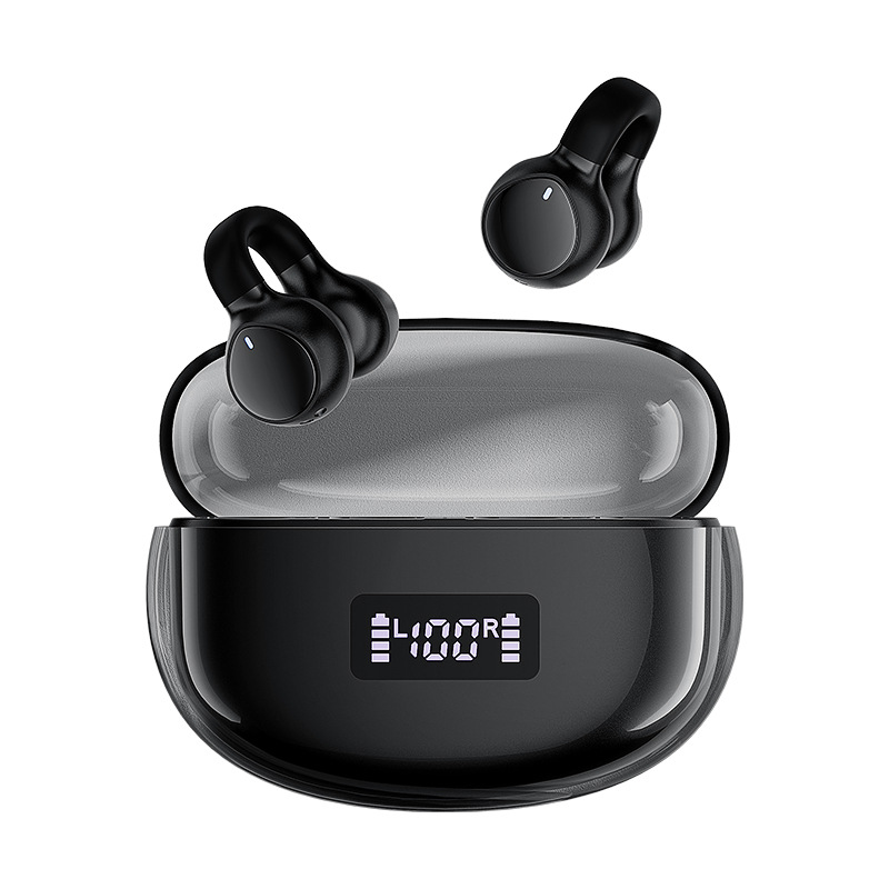 Bluetooth Headset Ear Clip Type No Ear Bone Conduction Large Power Call Noise Reduction Ear Hanging Headset Cross-border Exclusive. 