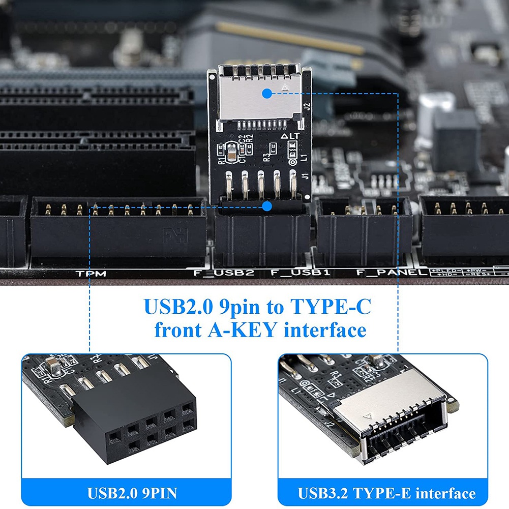 Internal USB Port Cards-1 * USB 2.0 Front Panel Header-black. 