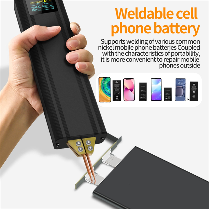Black Spot Welding Machine 80 Gears Adjustable Spot Welder Digital Display Automatic Trigger for 18650 Battery. 