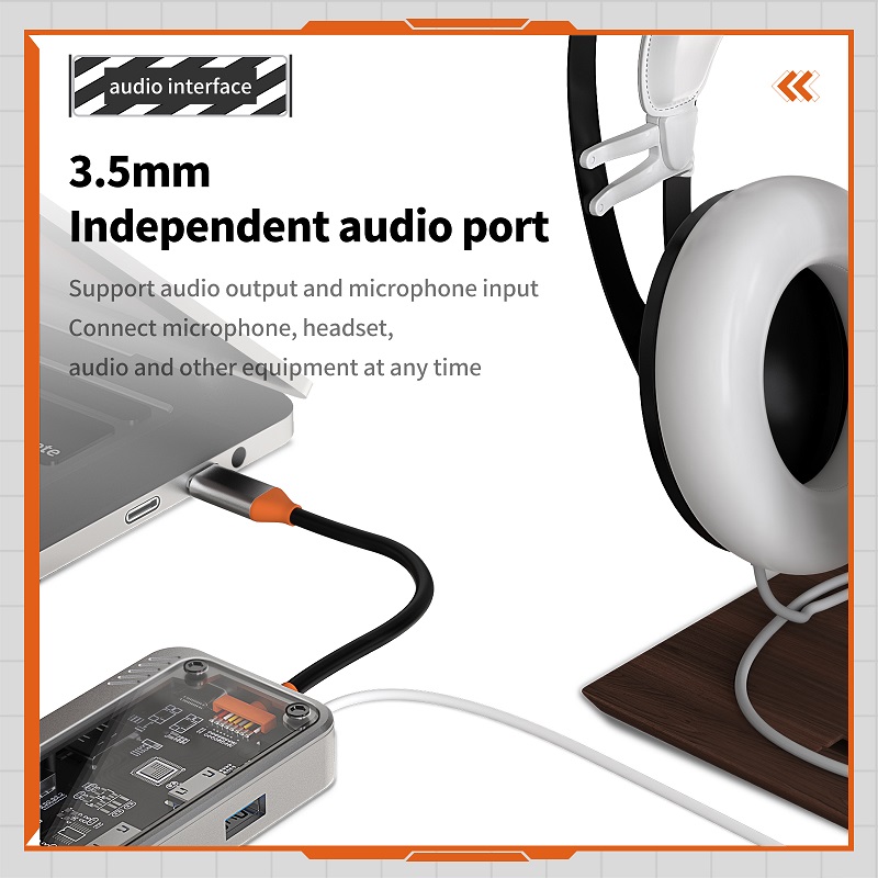 USB C Hub Dock Station Type C To HDMI-Compatible Ethernet Port RJ45 PD 100W Adapter For Macbook USB 3.0 4K Hub Laptop Tablet. 