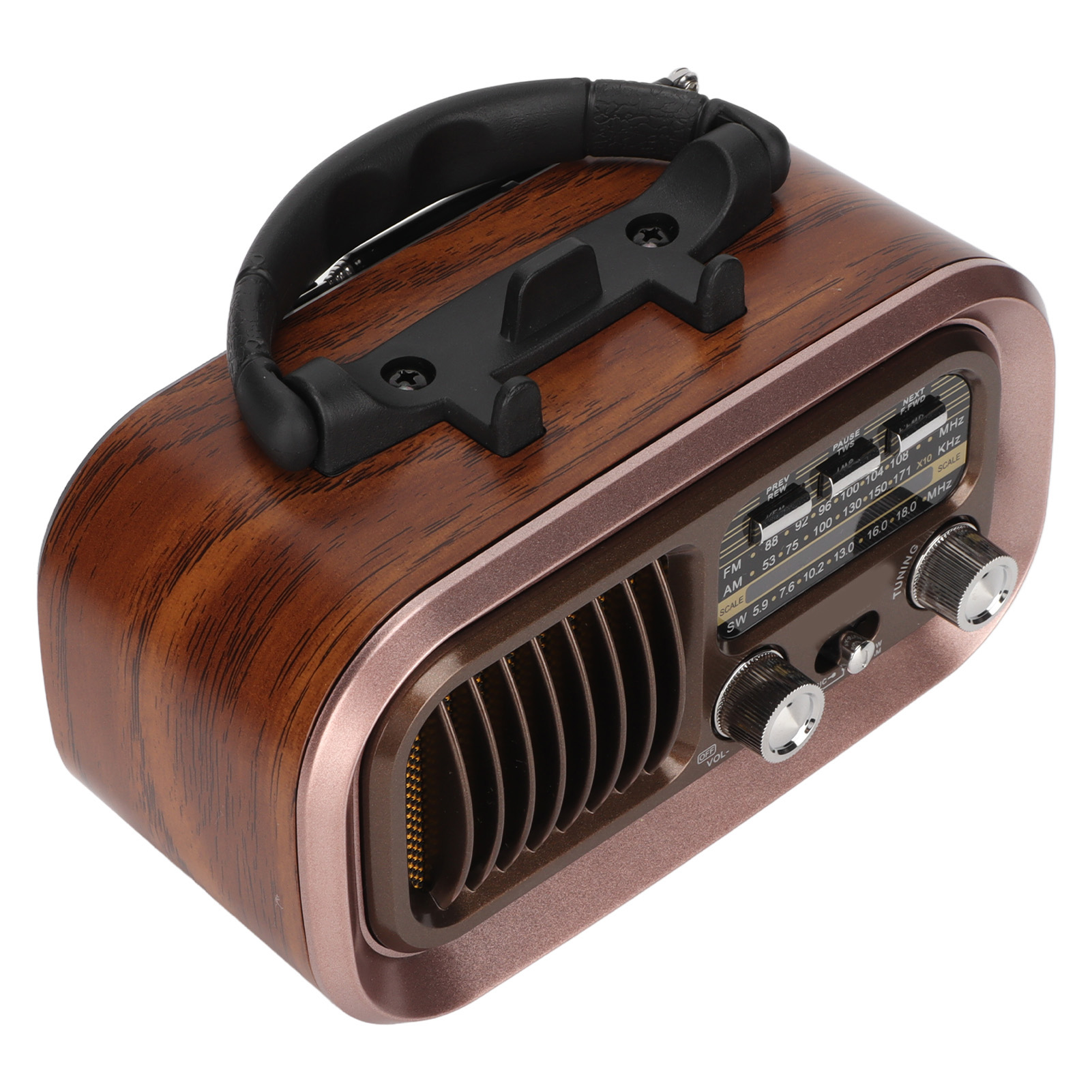 Portable Radio Speaker, 3 Bands Novel Bluetooth Radio Speaker Vintage for Outdoor. 