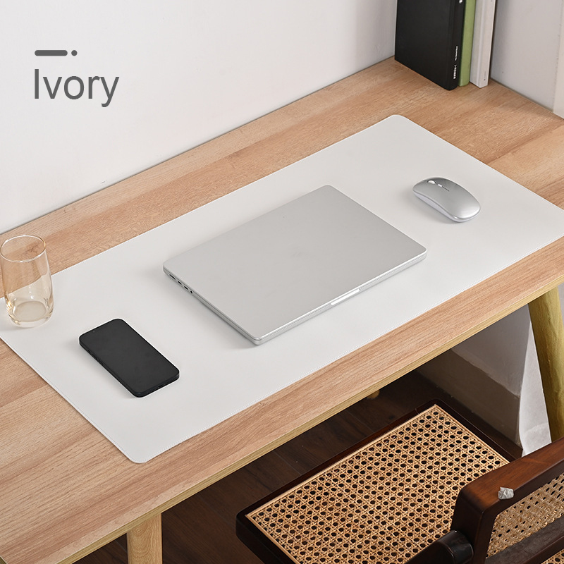 White Mousepad Portable Mouse Pad Large Gaming Waterproof Non-slip PU Leather Suede Desk Mat Computer Keyboard Desk Pad Mats. 