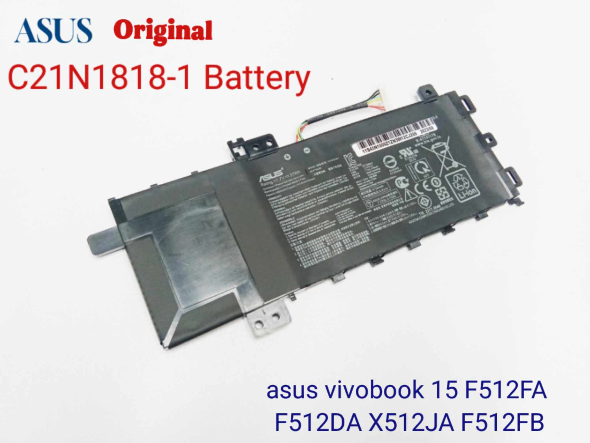 C21N1818-1 Battery For ASUS Vivobook 15 F512FA F512DA X512JA F512FB F512FJ F512FL F512UA X512FJ X512FL X512JF X512JP X512DK R564JA S512DK S512FA Series