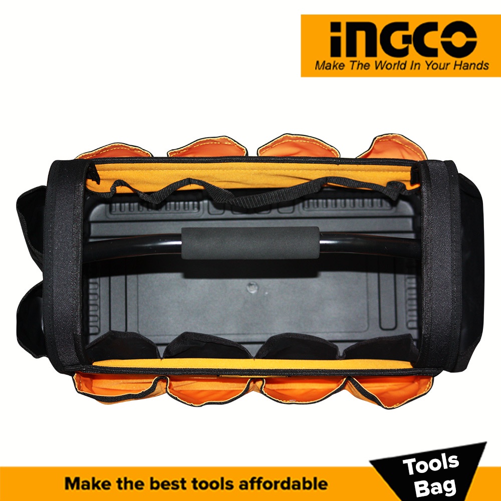INGCO Tool Bag with 21pcs Pockets for tools and 1pcs Hanger for measuring tape HTBGL01. 
