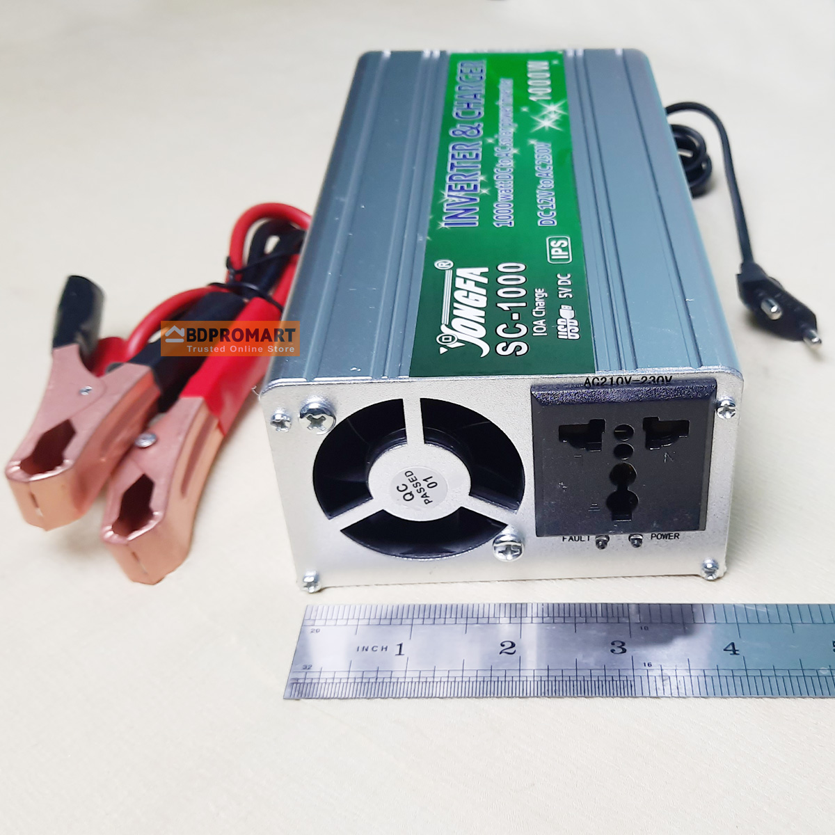 1000w IPS Machine With Battery Charger Full Automatic 1000 Watt DC 12V to AC 220V With 10Amps Battery Charger 4 in 1 (Real Output 600w). 