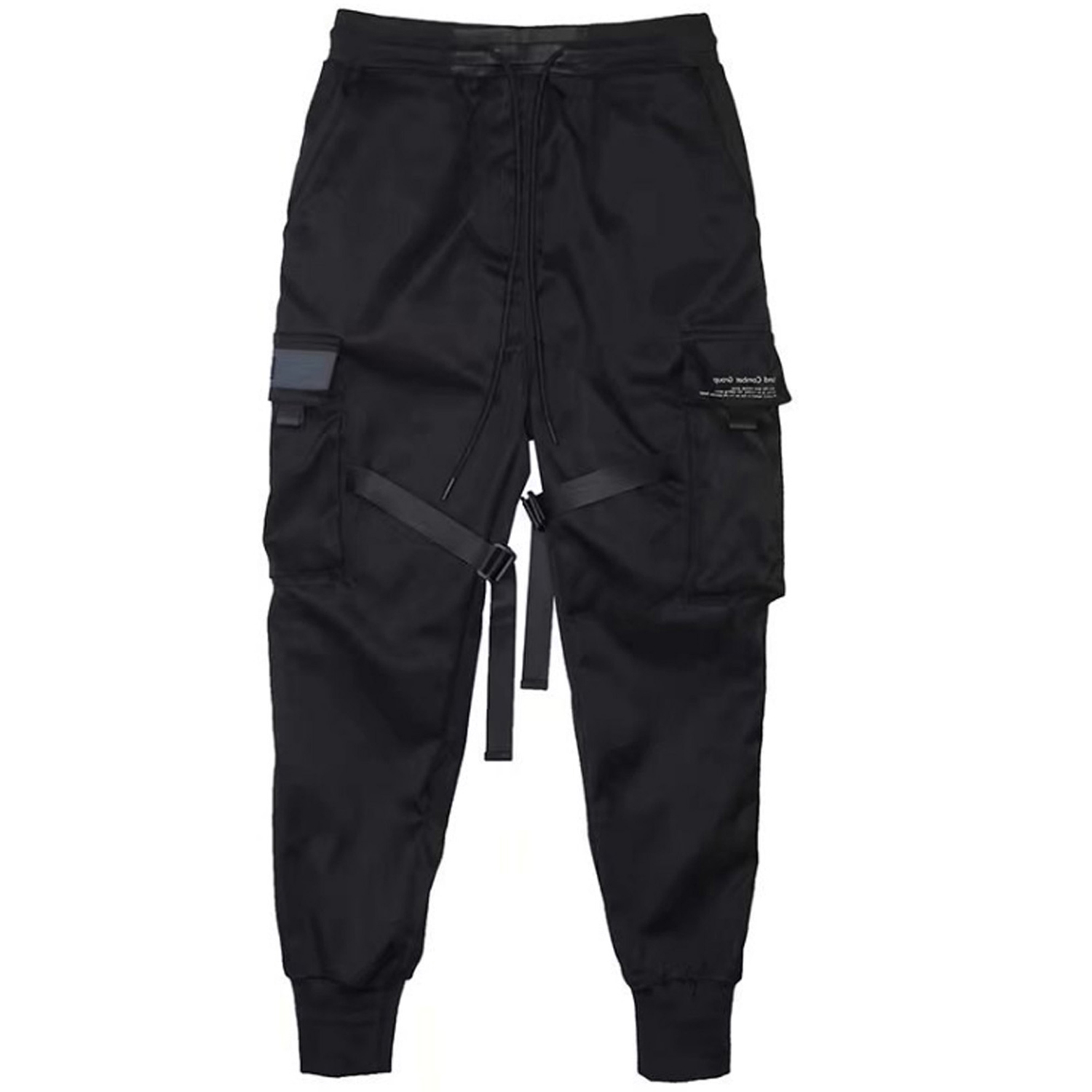 Men's Loose Cargo Pant, Fashion Adjustable Straps Tapered Trousers with Multi Pockets. 