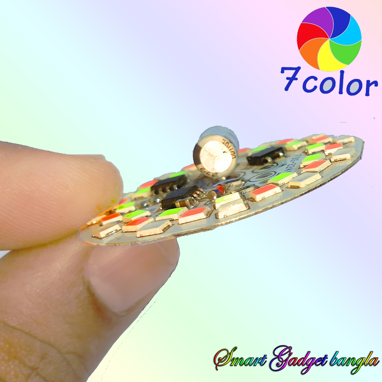 Rgb 7 Color Led Lamp Plate Automatic Color Changing Connect Smart Ic Lamp - Rgb Light. 