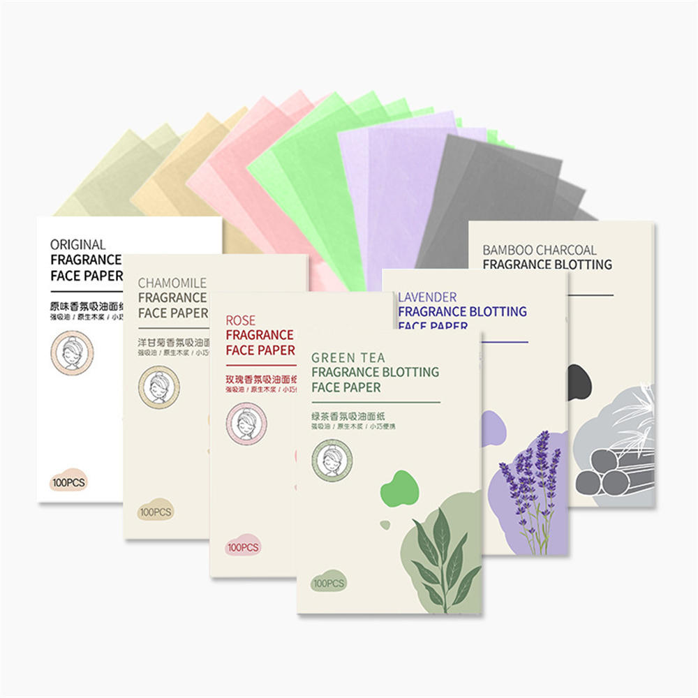 Individually packed Facial blotting paper Eco-friendly Compact size 100 pieces Oil absorbing sheets Portable Fragrance-free