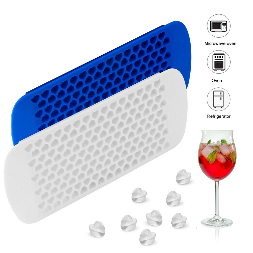 160 Grids Silicone Square/Heart Shape Ice Cube Mold Tray DIY Pudding Jelly Mould. 