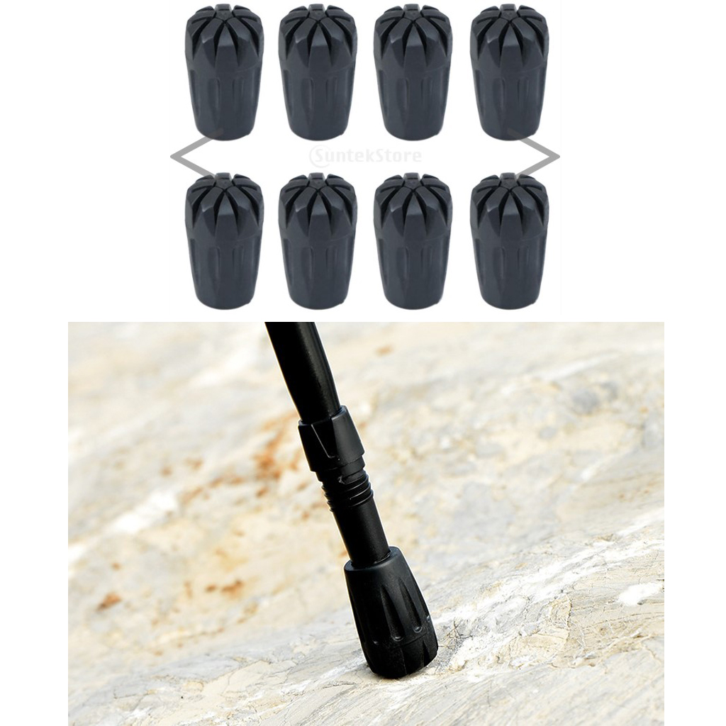 8 Pieces Trekking Hiking Stick Tips Antislip Walking Pole Cap Cover Replacement Protector Cover End Protector Cover Access