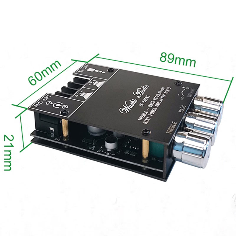 Wuzhi Audio ZK-502MT With APP Bluetooth 5.0 50W+50W Class D Amplifier 2.0 Channel with APP Support. 