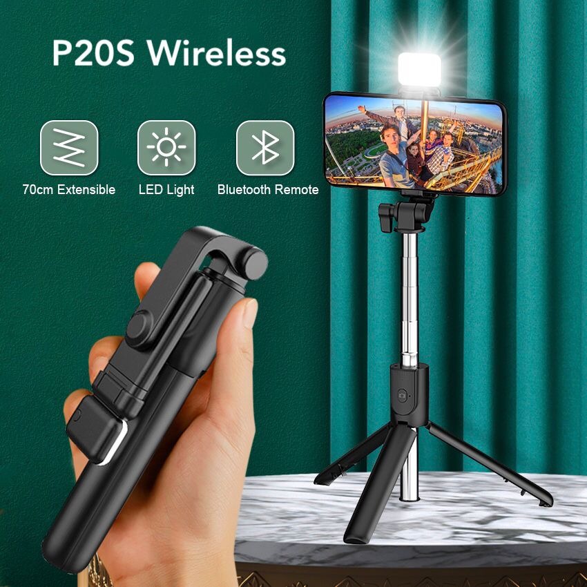 P20S Selfie Stick With LED Light. 