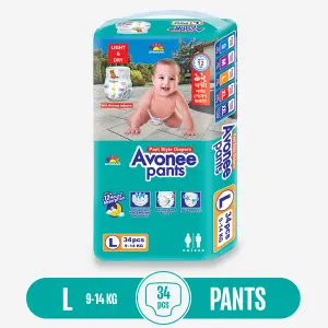 Avonee Disposable Baby Diaper Pant - 4 Maxi L (9-14 KG) - 34pcs