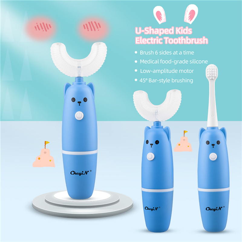 Sonic Electric Toothbrush Kids Automatic U Shape Head Children Brush