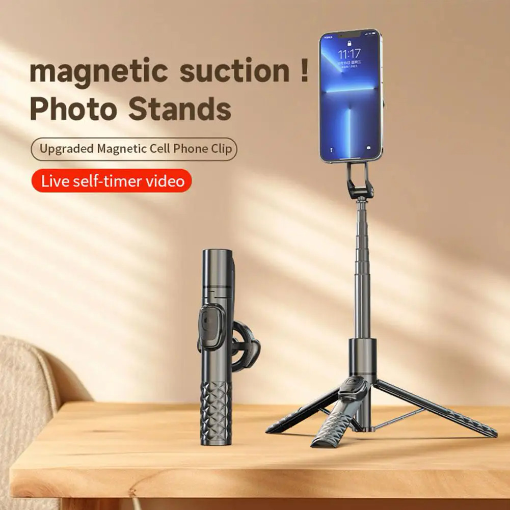 1.24M Wireles Magnetic Portable Selfie Stick Tripod With Remote For Cellphone IPhone 14 13 12 Pro Max For HUAWEI SAMSUNG. 