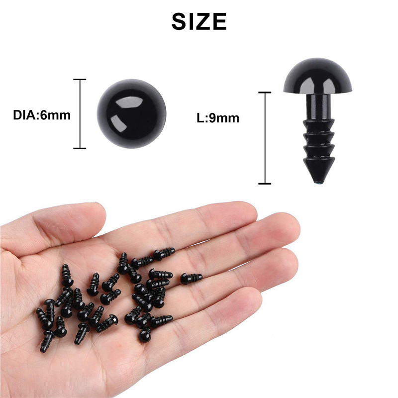 500PCS Plastic Safety Crochet Eyes Bulk with 500PCS Washers for Crochet Crafts (0.24Inch/6mm)