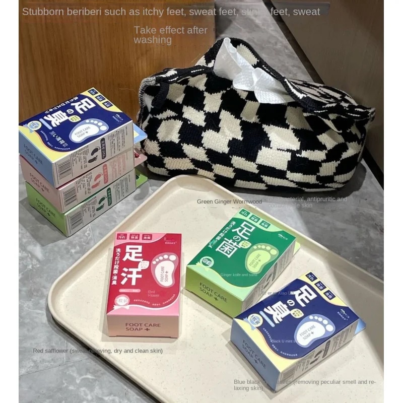Care Beriberi Antiitching Get Rid of Odor Antiperspirant Water Bubble Peeling for Foot Perspiration Bar Soap. 
