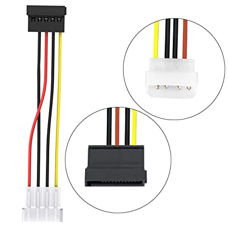 Projector Molex to SATA Cable, 15 Pin SATA to 4 Pin Molex Power Adapter Cable Cord for SATA Hard Drives and CD ROM Drives Multicolor. 