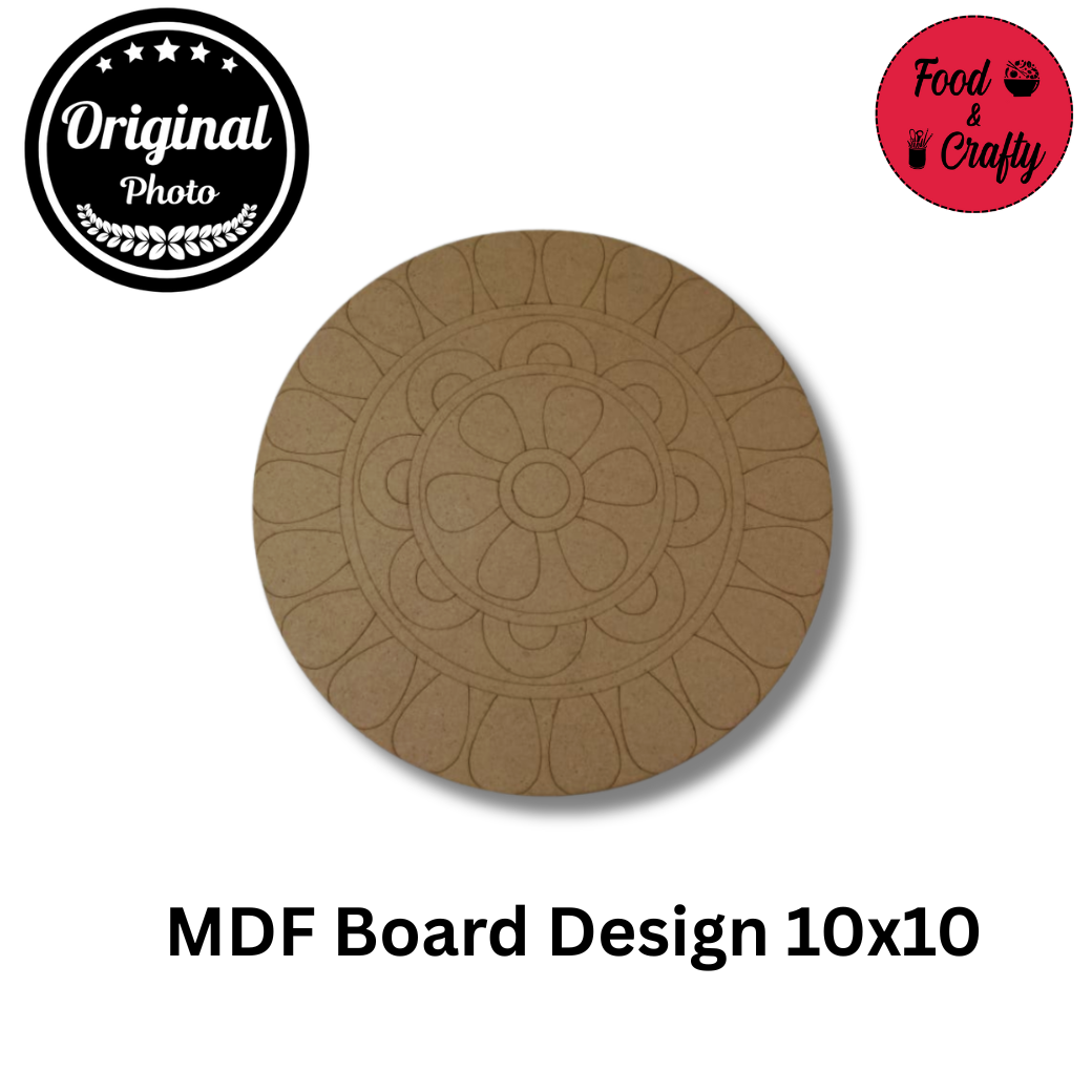 Mandala Round Cut Out 1 pic Marked Wooden MDF Boards Art and Craft Painting Cutout DIY Work Work Home, Decor Artistic (10 * 10 Inch)