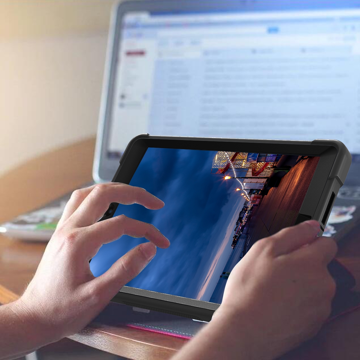 Silicone + PC Shockproof Protective Case with Holder For iPad mini / mini 4. 