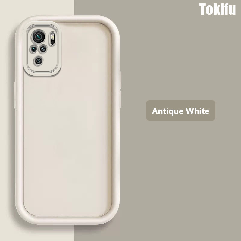 Tokifu For Redmi Note 10  New Angel Eye Staircase Silicone Protective Case Solid Color Series All Inclusive Anti Drop Soft Case