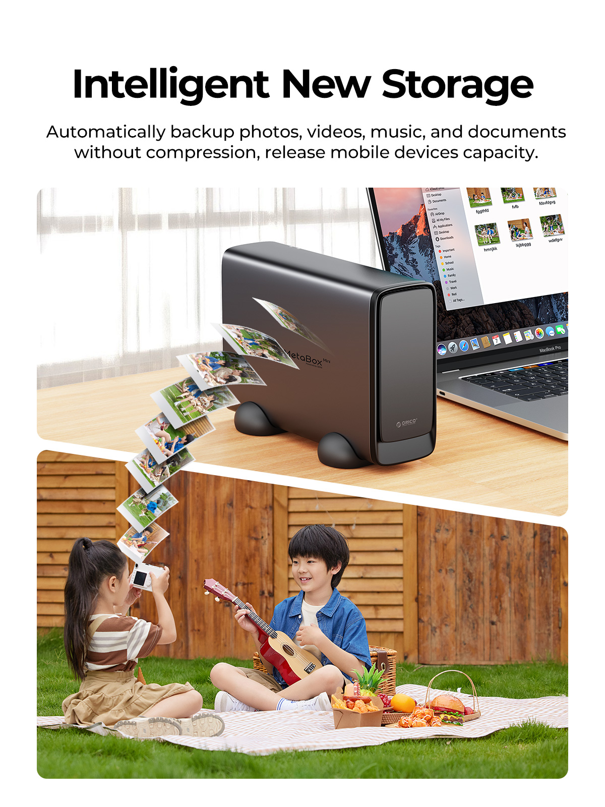 ORICO MetaBox Mini Personal Storage 3.5" Type-C Network Attached Storage Automatic Backup Remote Access Diskless NAS. 