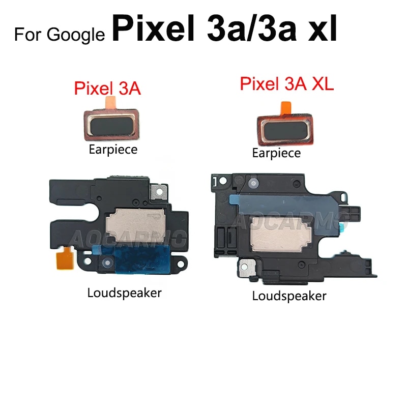 Aocarmo For Google Pixel 3A 3aXL XL Top Ear Speaker Earpiece + Bottom Loud Speaker Buzzer Ringer Flex Cable Replacement PartBasketball. 