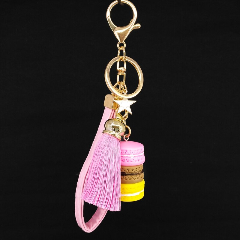 Mini Macaron Tassel Key Chains PU Rope Tassel Jewelry Charms Pendant ...