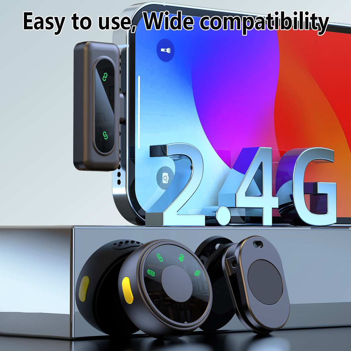 Magnetic Suction Back Clip Wireless Microphone USB-C/iOS Circular Button Lavalier Microphone For Live Video Recording. 