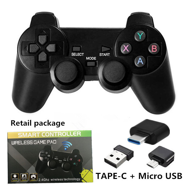 2.4G Wireless Game Controller Joystick With Micro USB OTG Adapter For PS3 / PC / TV Box /Android Phone/Tablet Gamepad. 