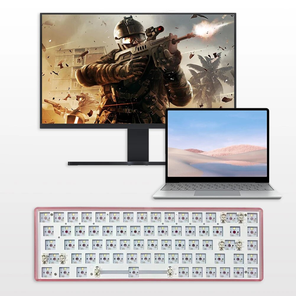 CIY Tester Customized Mechanical Keyboard Kit 3-Mode Hot Swap Keyboard 68 Keys Type C Wired+Bluetooth+2.4G Wireless Keyboard. 