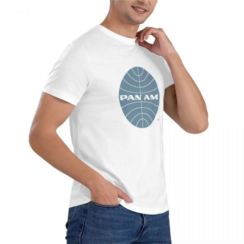 Pan Am early 1950s globe thin frame inverted classic T-shirt T-shirts for men Cotton designer T shirt men mens vintage T shirts. 